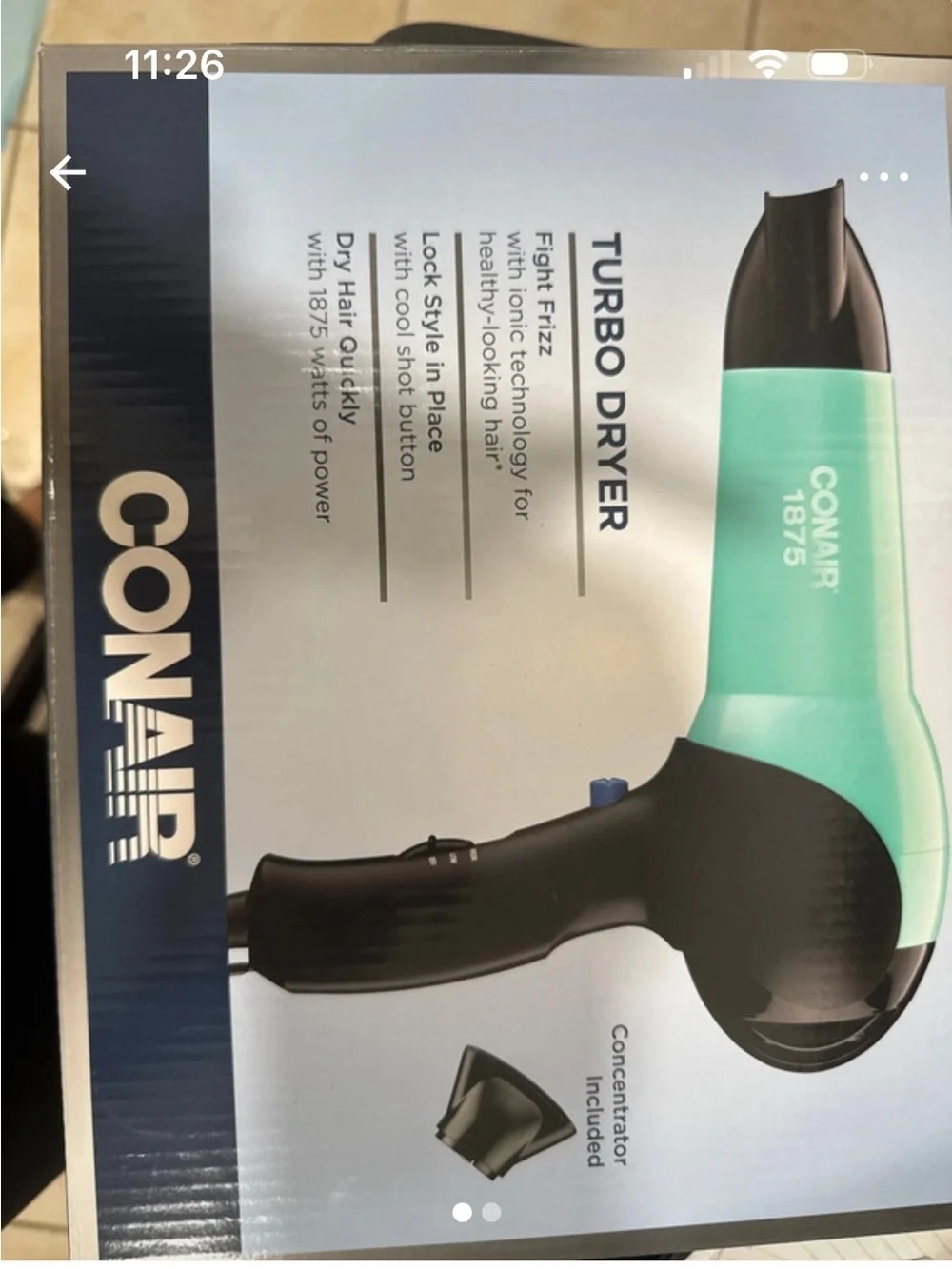 Turbo Dryer 1875 in Mint Green and Black